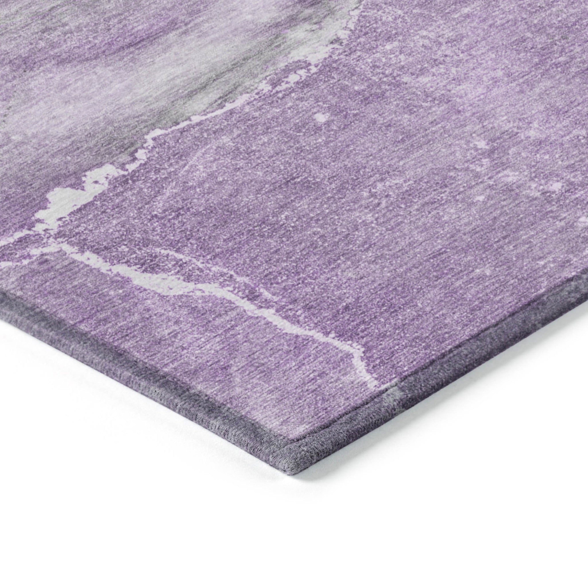 Lilac Abstract Washable, Non-Skid Indoor-Outdoor Runner Rug with UV Protection