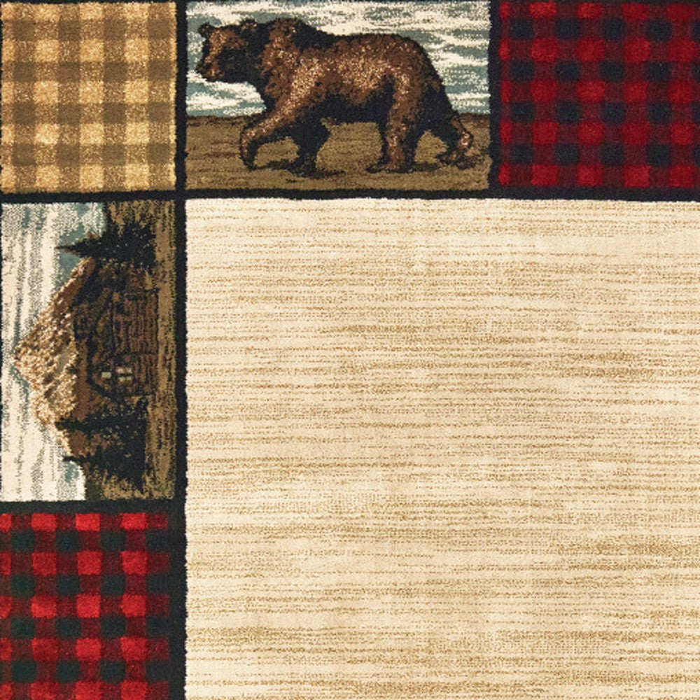 Ivory Southwestern-Style Runner Area Rug with Stain-Resistant Feature, Ideal for Stylish Home and Pet-Friendly Living Spaces