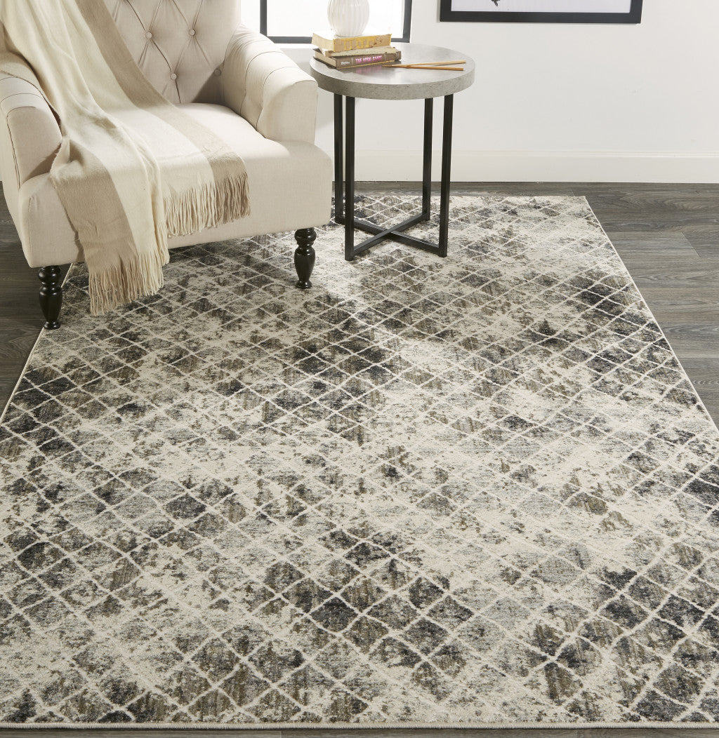 Elegant Stain-Resistant Area Rug in Ivory Gray & Taupe Abstract Design for Stylish Homes