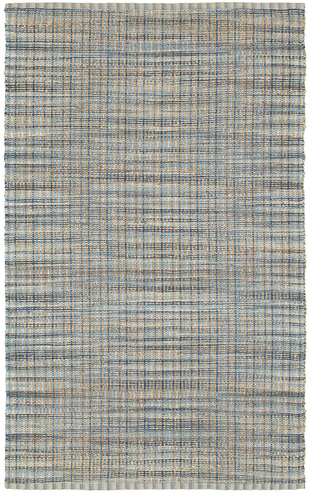 Exquisite Hand-Woven Jute Area Rug with Distinctive Blue and Ivory Design for Enhancing Your Living Space Decor