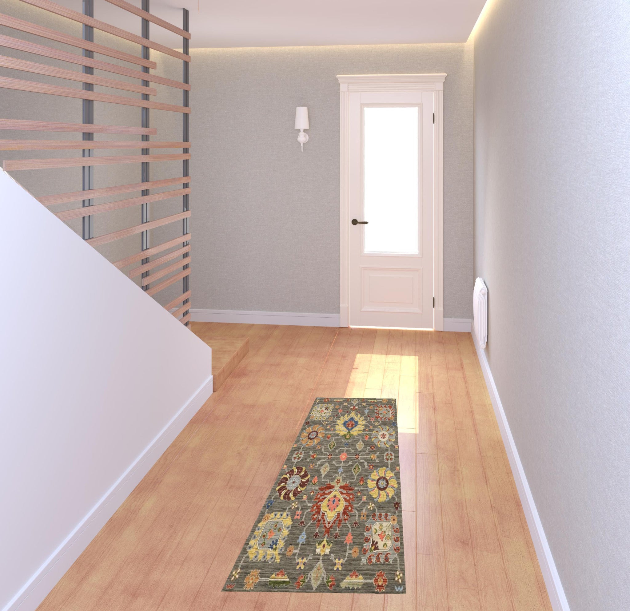 Fringe-Trimmed Stain-Resistant Area Rug with Elegant Oriental Pattern for Stylish Homes