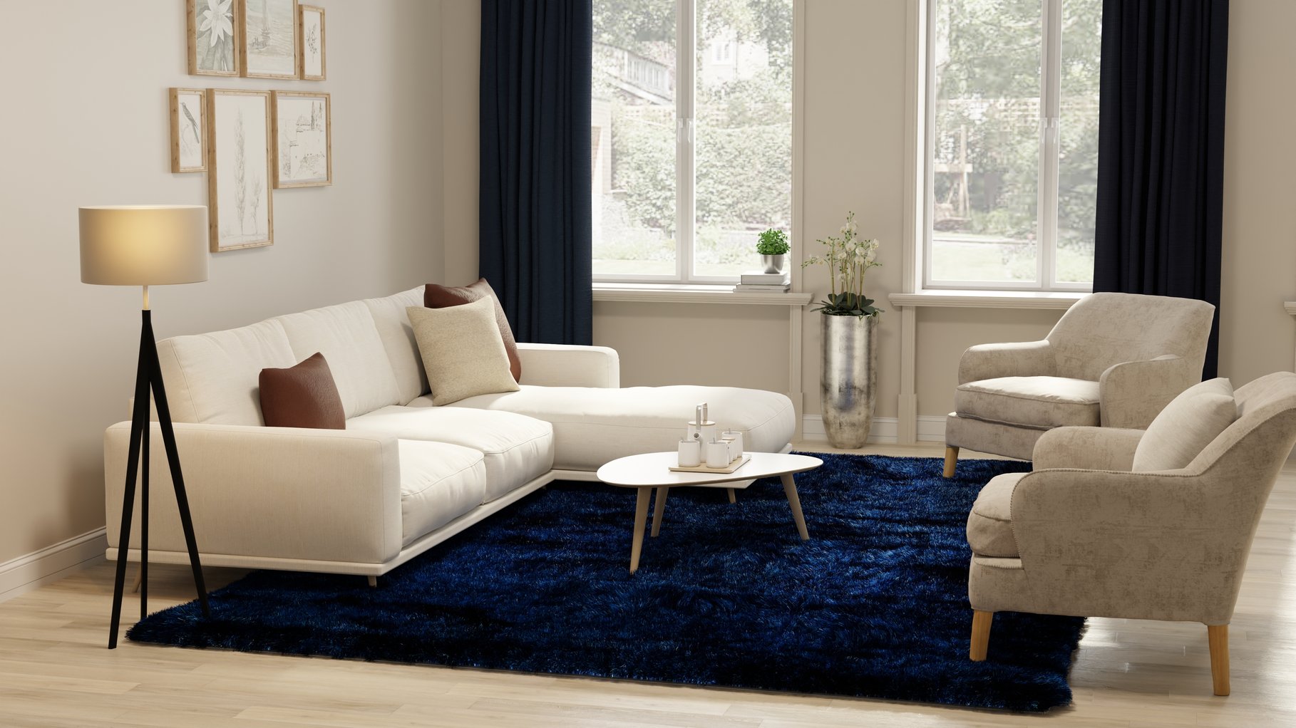 Luxurious Hand-Tufted Polyester Shag Rug in Pink for Contemporary Spaces