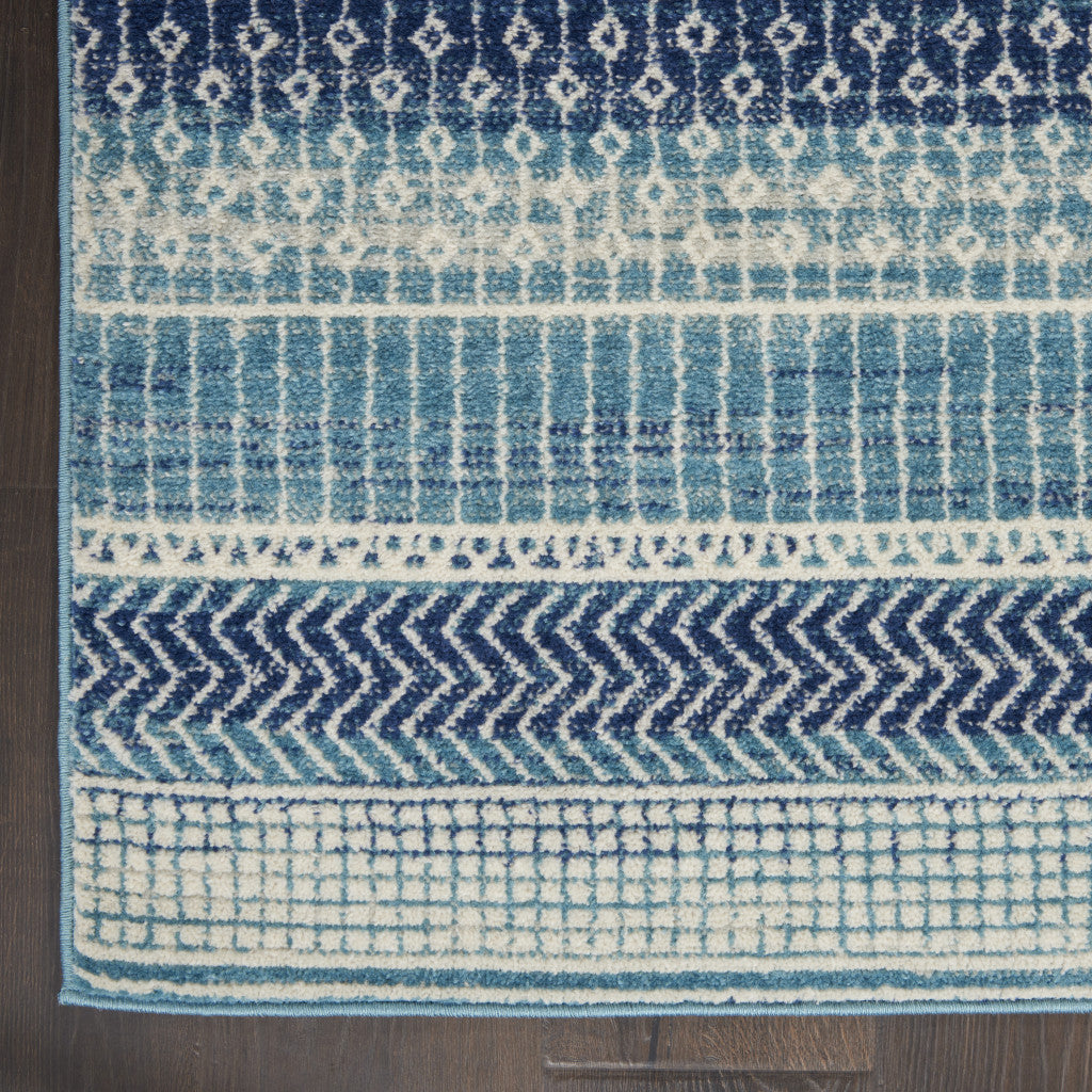 Stylish Navy Blue Southwestern Power Loom Area Rug for Cozy Home Decor