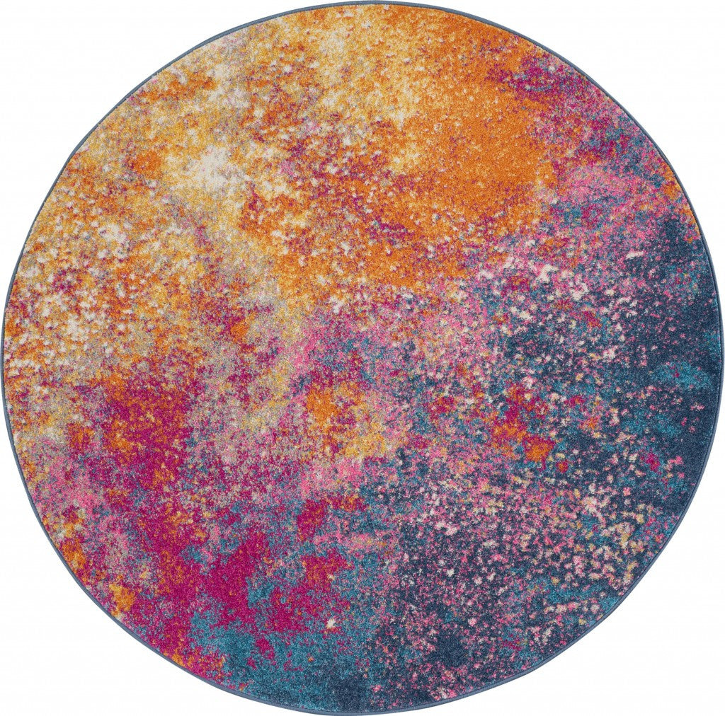 Sunset Abstract Power Loom Runner Rug - Durable & Stylish for Room Enhancement