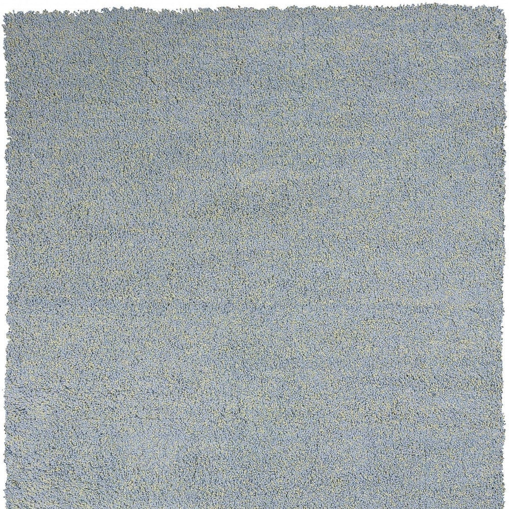 Hand-Woven Blue Heather Shag Area Rug with Cotton Backing for Modern Interiors