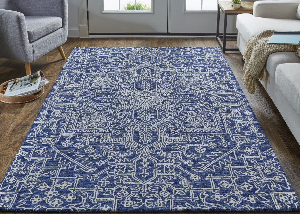 Exquisite Handmade Wool Floral Tufted Area Rug with Stain - Resistant Feature for Stylish and Comfortable Living Spaces