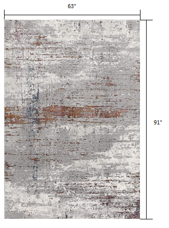 Stylish and Durable Gray & Brown Abstract Scraped Area Rug for Modern Homes