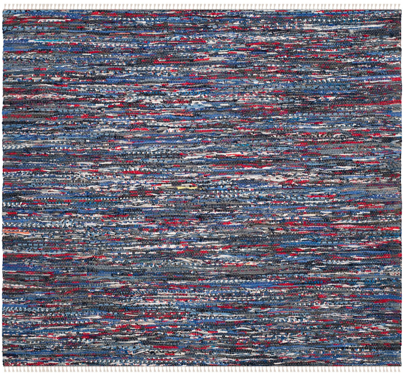 Handmade Artisan Woven Cotton Pile Rag Rug - Stunning Vibrant Textural Design for a Touch of Casual Elegance in Your Home