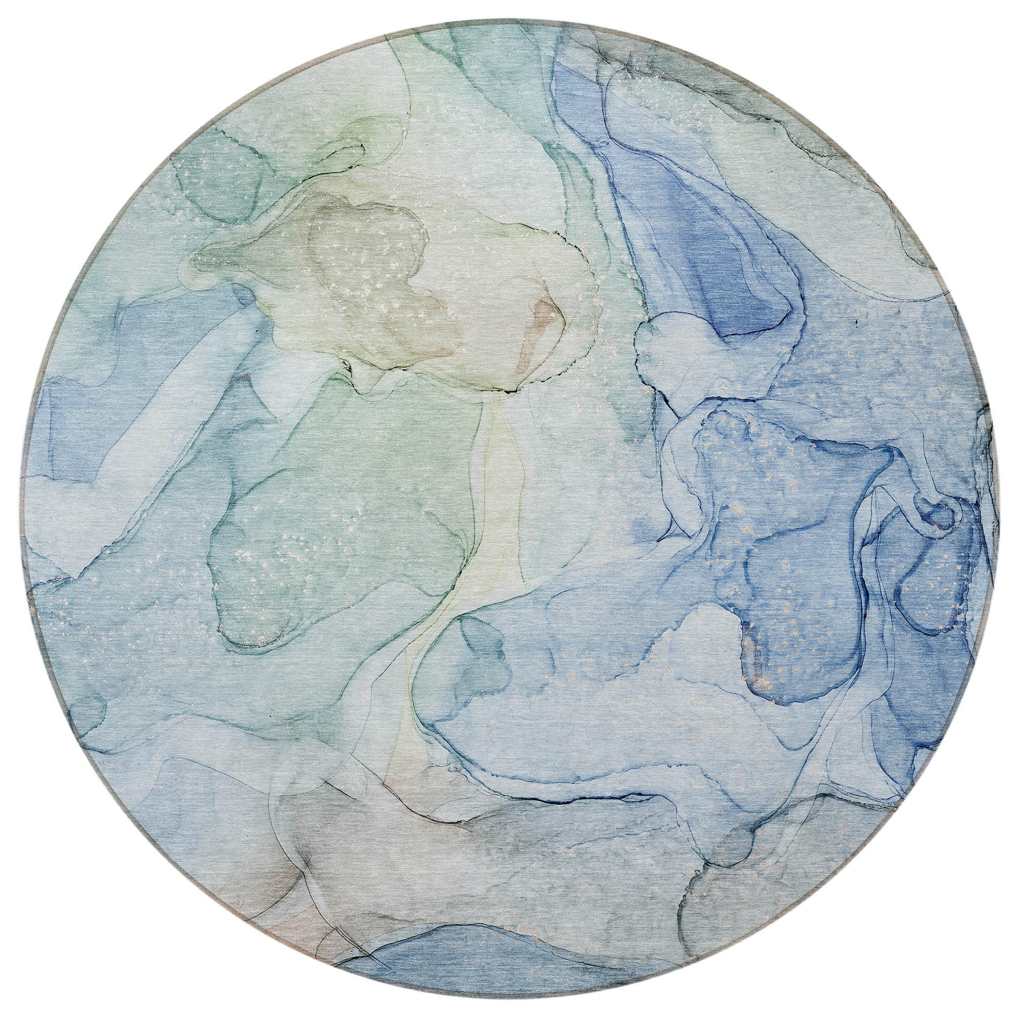 Beige Abstract Washable, Stain-Resistant & Non-Skid Indoor-Outdoor Runner Rug