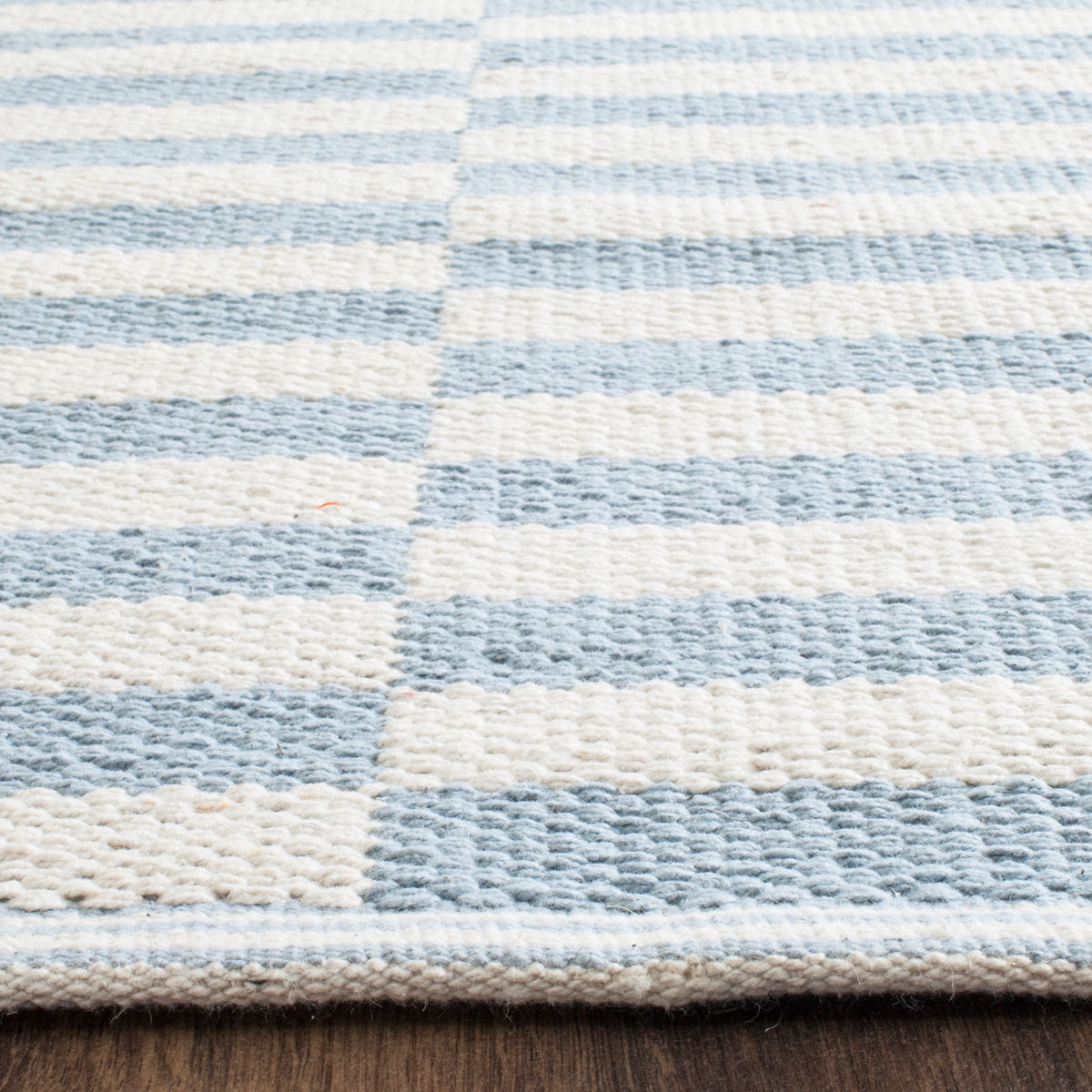 Exquisite Montauk Handmade Flat Weave Cotton Rug with Coastal Chic Ikat Design for Modern Contemporary Home Decor