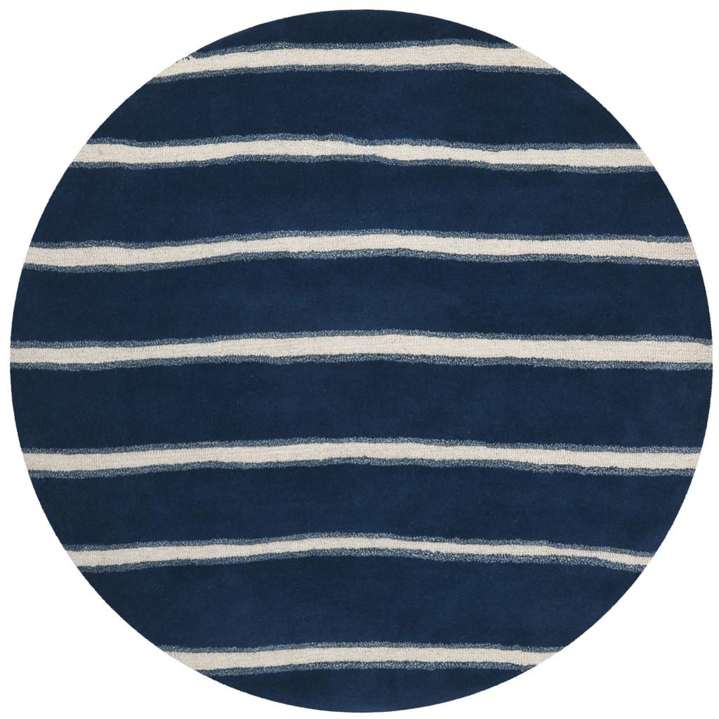 Modern Martha Hand-Tufted Wool Rug with Chalk Stripe's Painterly Charm