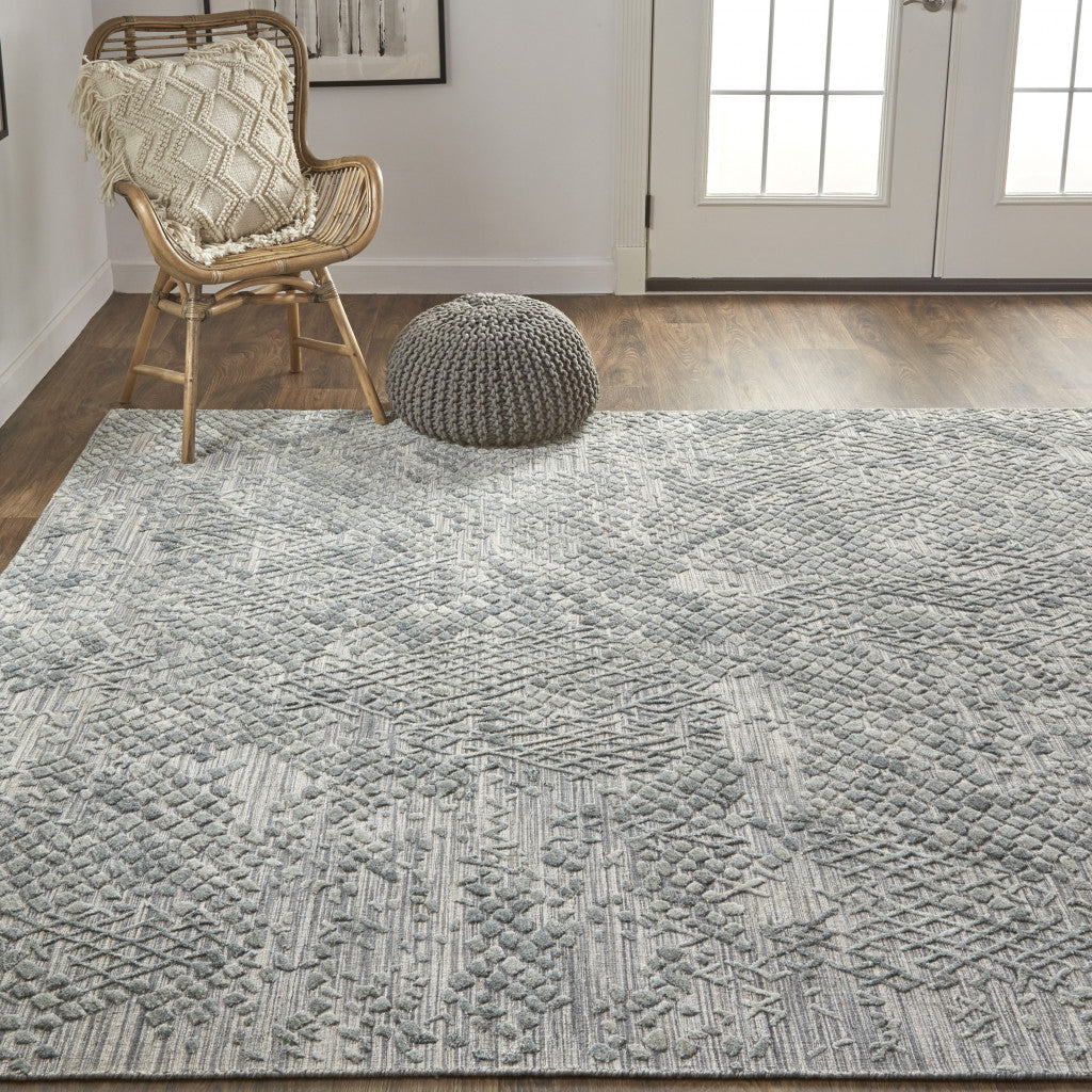Exquisite Hand Woven Gray Abstract Area Rug for Home - Enhance Your Interior Decor with Authentic Artisan Craftsmanship