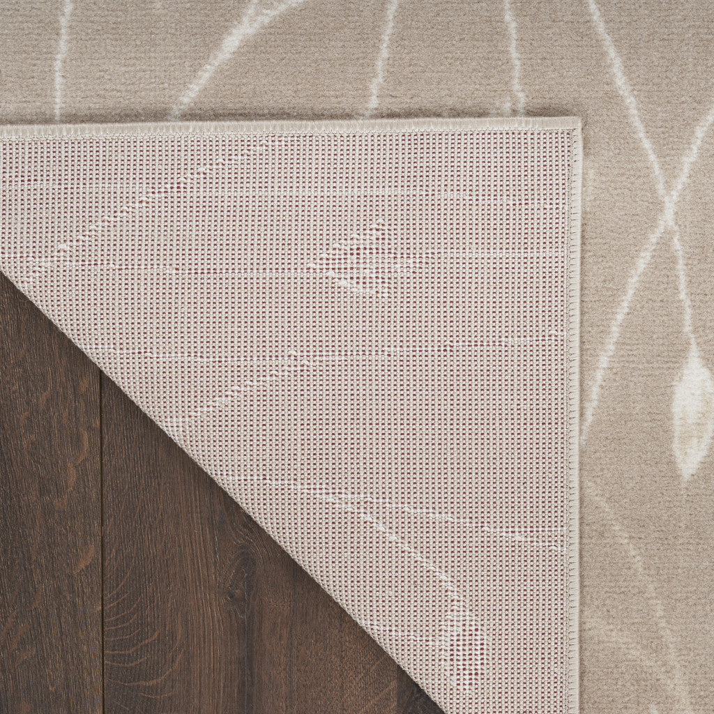 Exquisite 8-Foot by 10-Foot Beige and Ivory Floral Power Loomed Area Rug for Adding Cozy and Elegant Charm to Your Home Decor