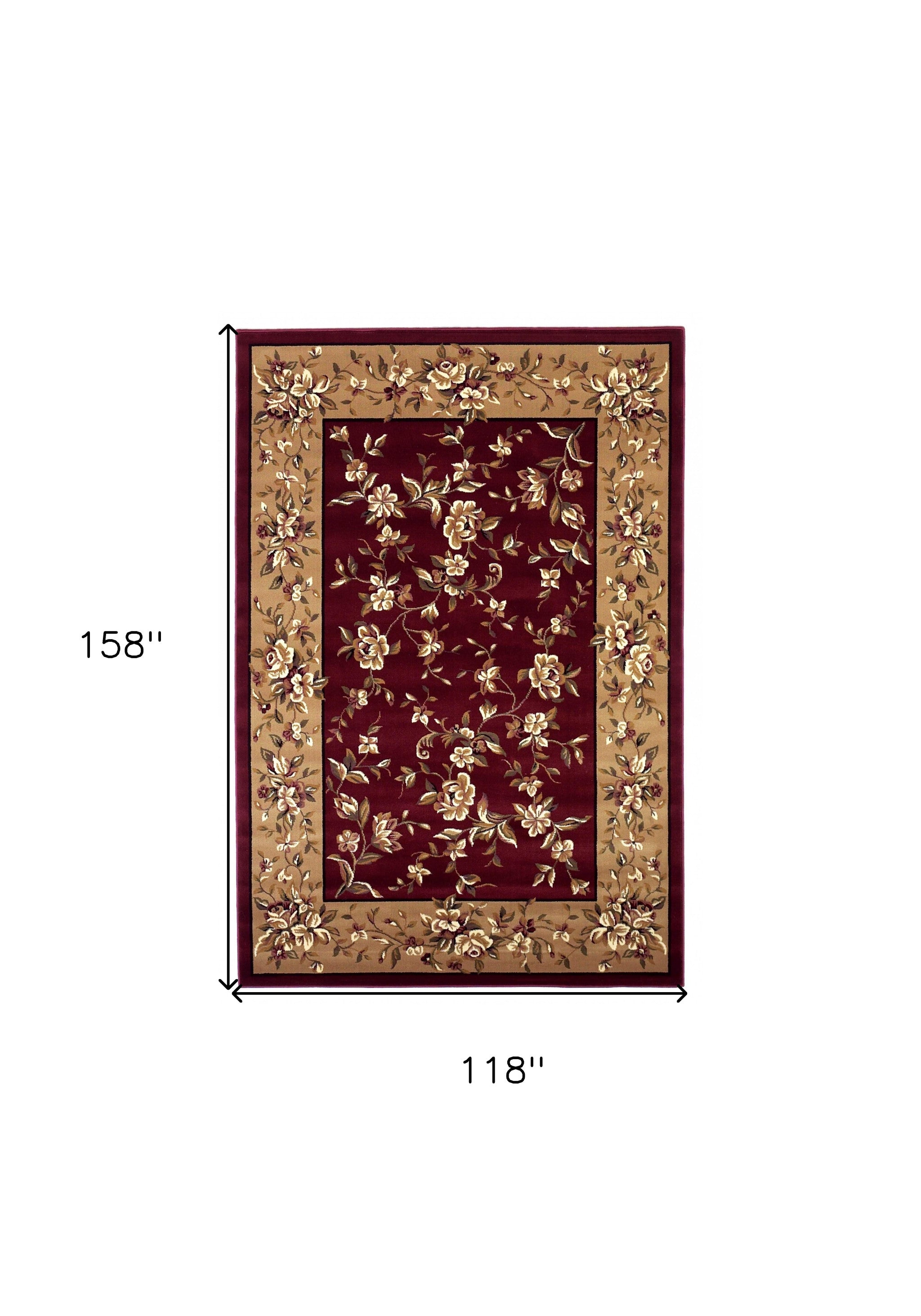 Exquisite Modern Red and Beige Floral Area Rug for Sophisticated Home Decor