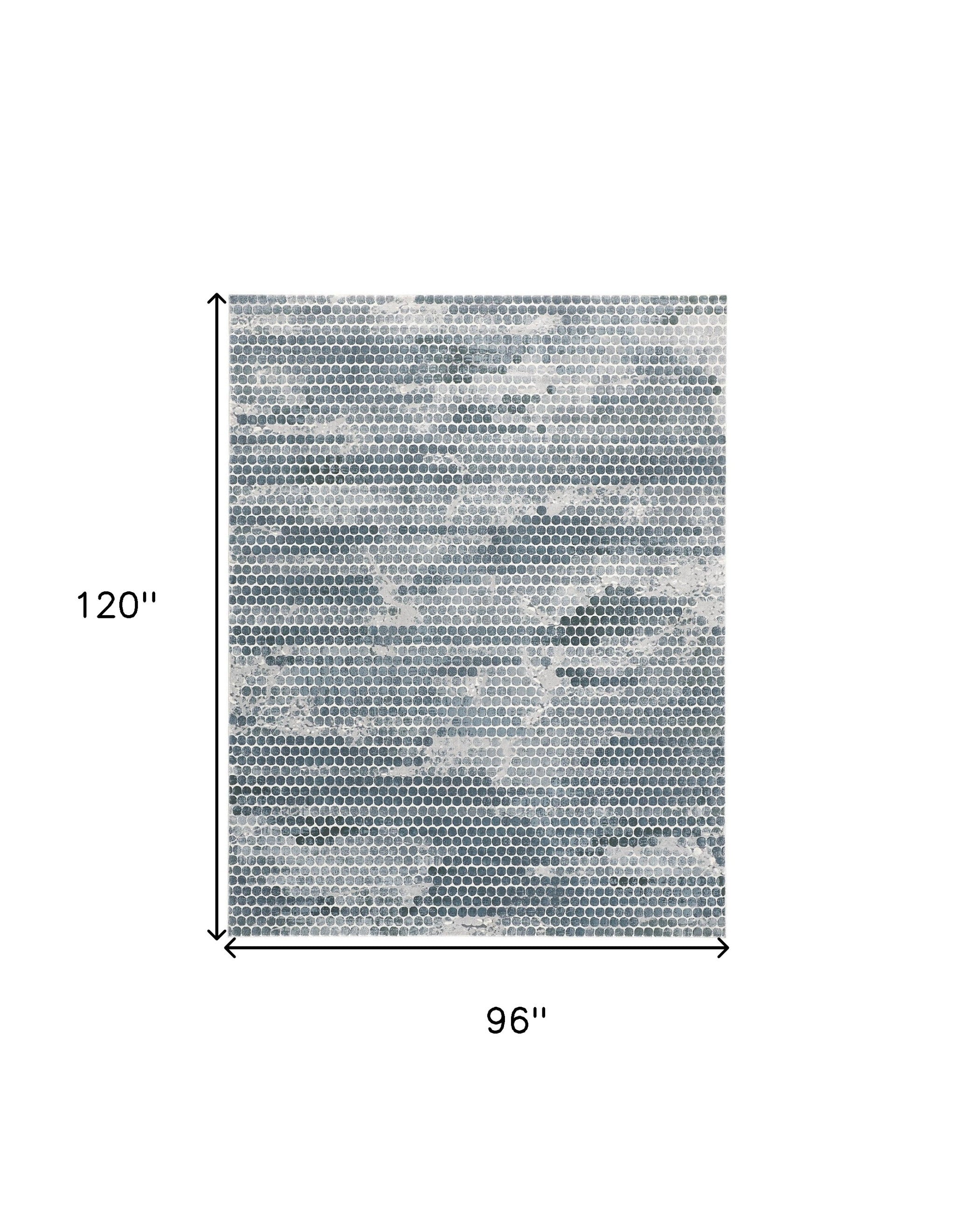 Stylish and Practical Blue and Gray Polka Dot Area Rug - Stain Resistant, Ideal for Spaces with Kids and Pets