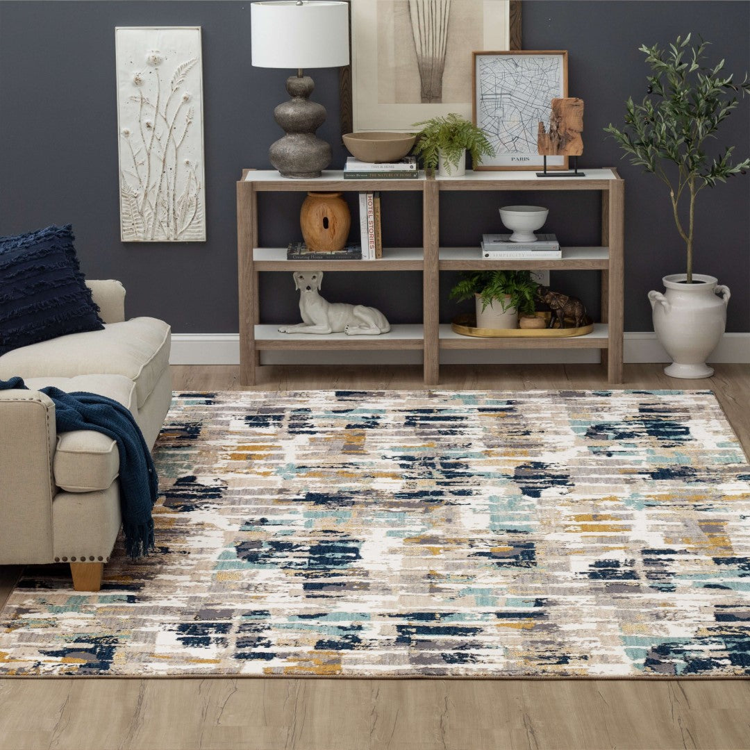 Vanguard Luxury Triexta Area Rug with Modern Abstract Design and Excellent Stain Resistance for Fashionable Indoor Spaces