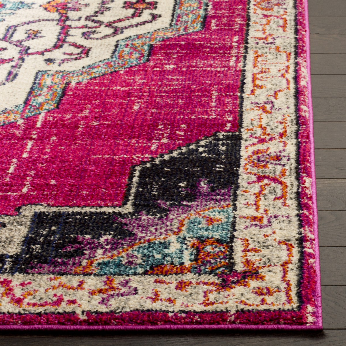 Monaco MNC254 Bohemian-Chic Area Rug with Striking Vibrant Colors and Long-lasting Polypropylene Texture