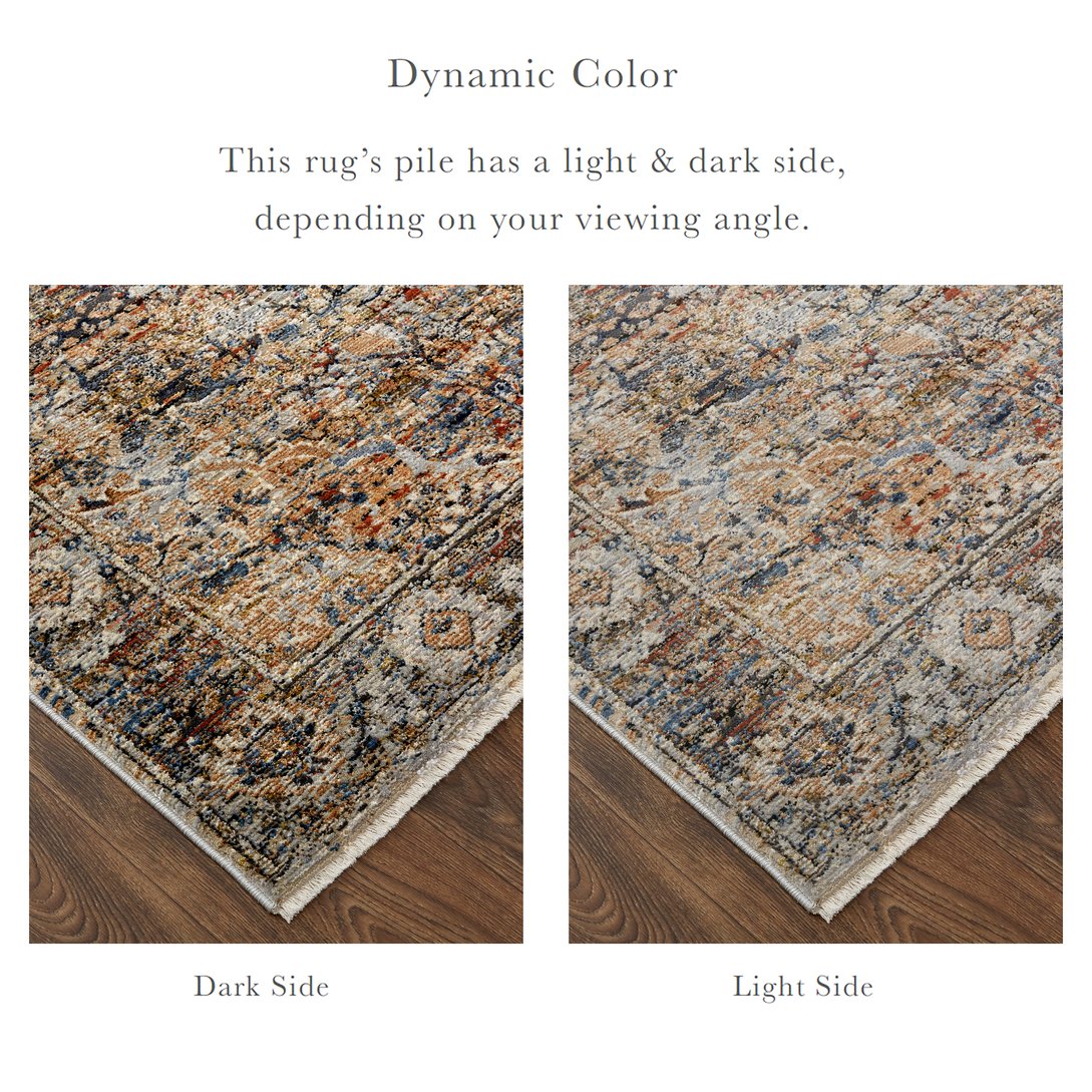 Kaia Exquisite Low-Pile Area Carpet with Soft and Durable Medallion Design, Ideal for High-Traffic Areas