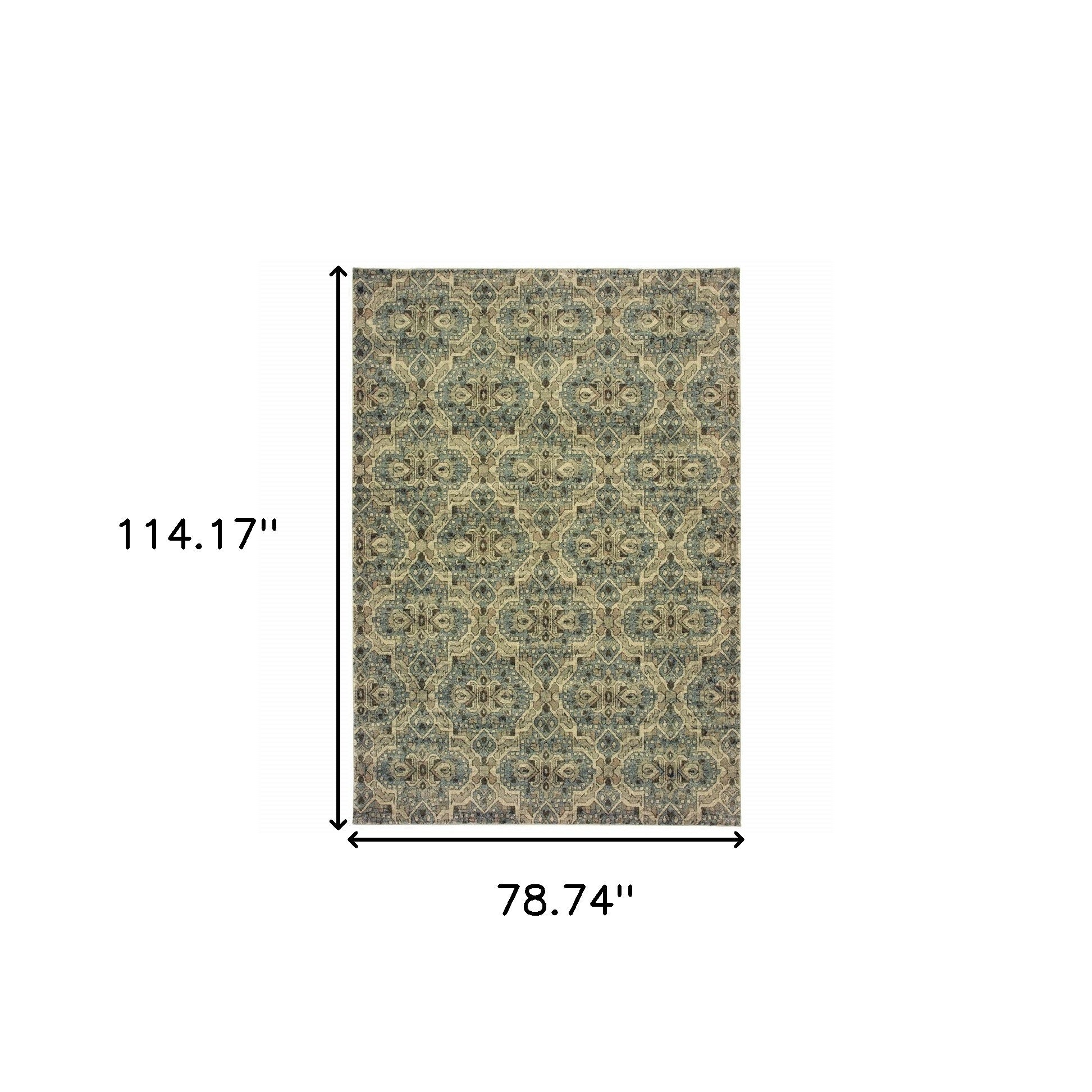 Soft and Durable Geometric Runner Rug in Soft Teal and Sage Boho Style for Cozy Living Spaces, Ideal for Indoor Decor