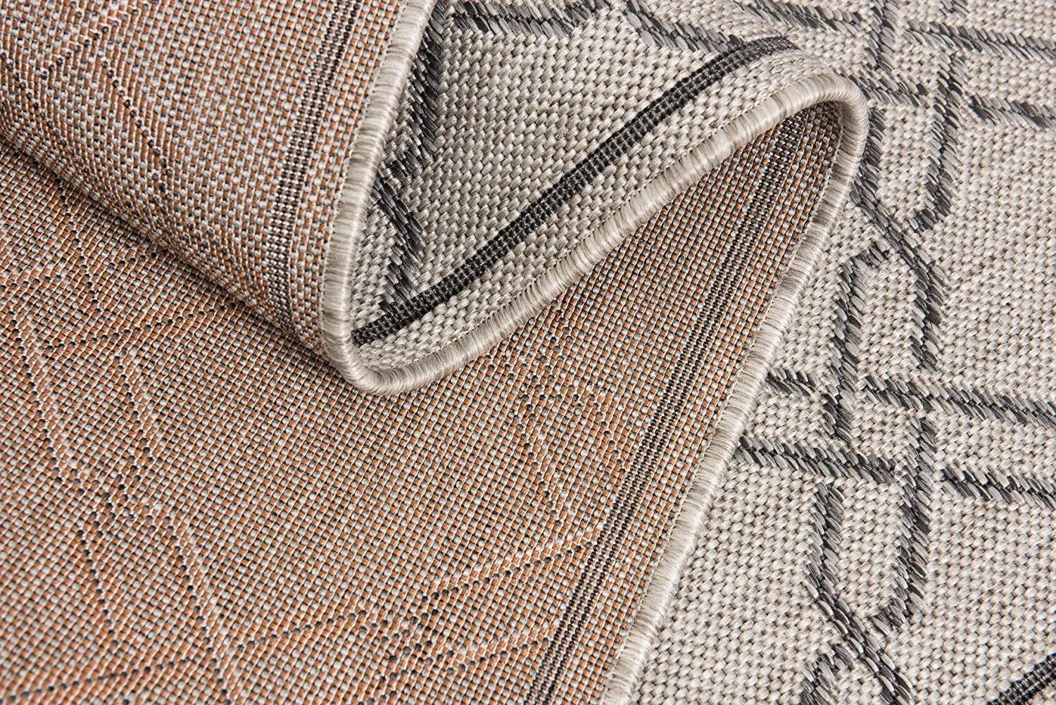 5x7 Gray & Ivory Geometric Power Loom Runner Rug for Cozy Home Decor