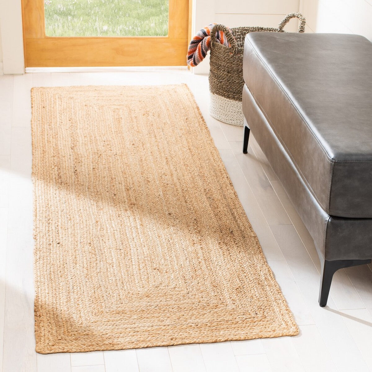Exquisite Power Loomed Natural Jute Fiber 304 Pile Rug for Elegant Home Decor in India