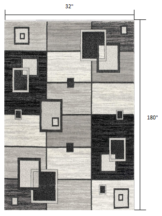 Stylish Gray Abstract Power Loom Runner Area Rug - Enhance Your Living Space with Artistic Design and Comfort