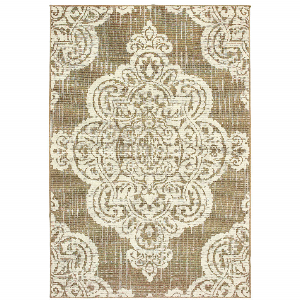 Stylish and Durable Indoor-Outdoor Area Rug with Blue Oriental Design, Stain-Resistant for Any Living Space