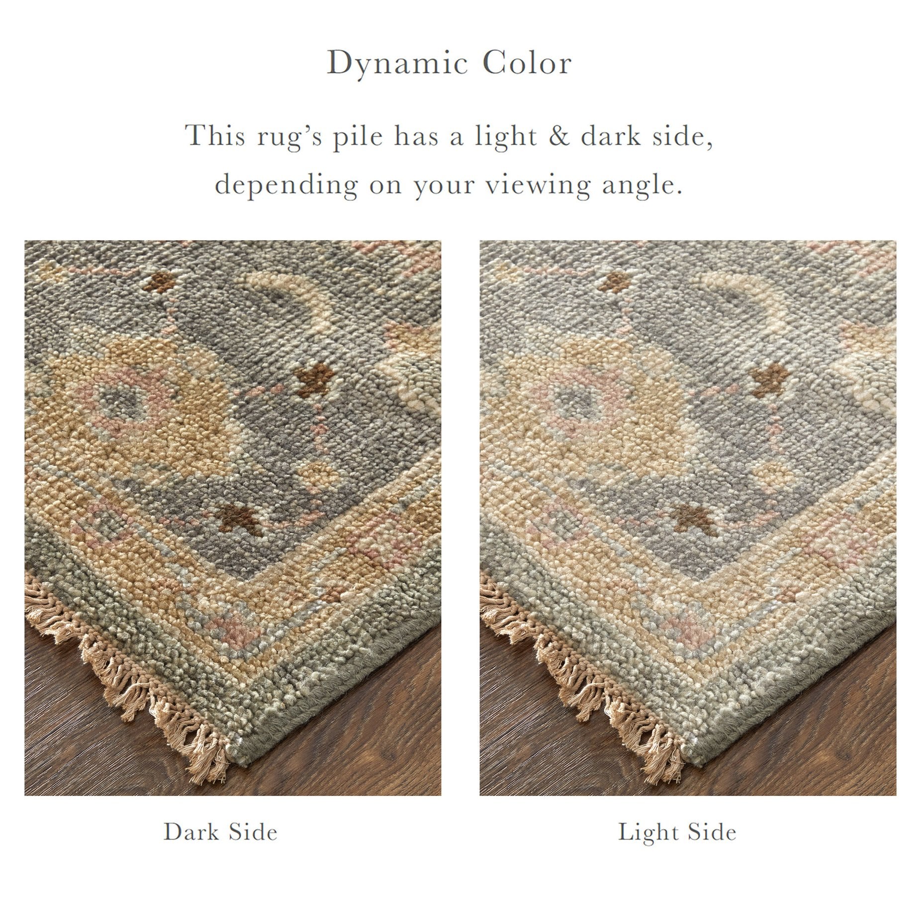 Carrington Hand-Knotted Wool Rug: Durable Design with Timeless Oushak Motifs and Rich Hues