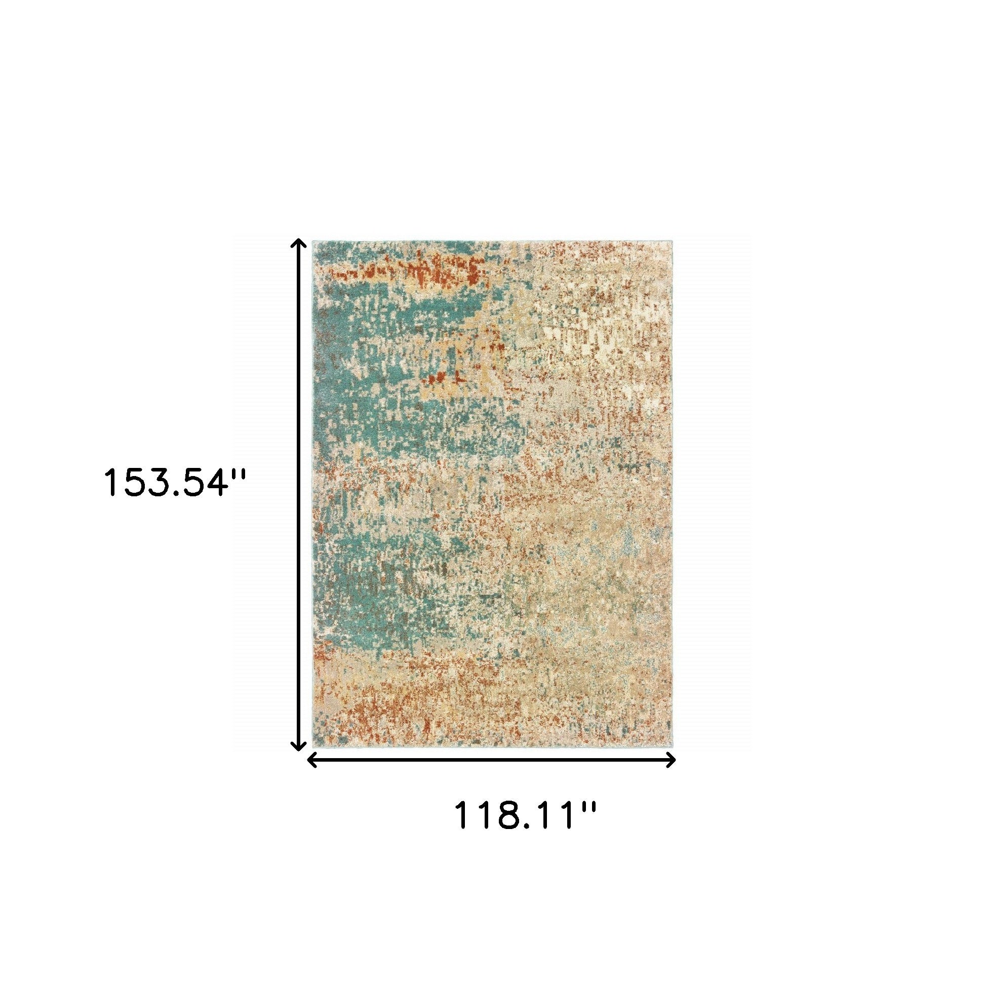 Indoor Stain-Resistant Foam Blue and Golden Yellow Abstract Design Runner Rug for Any Room with Pumpkin Accents