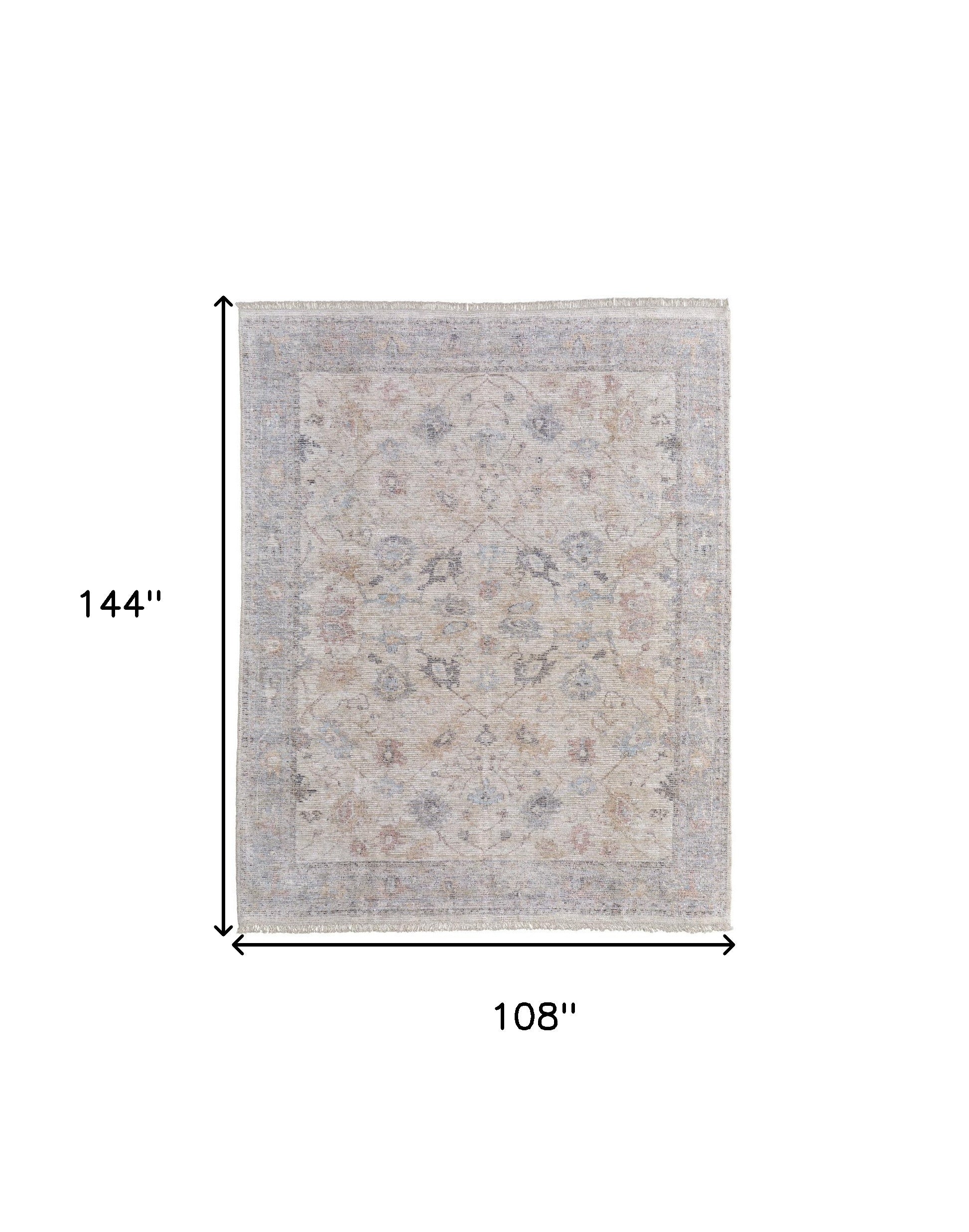 Unique Hand-Woven Distressed Floral Area Rug with Tassels for Your Home Decor