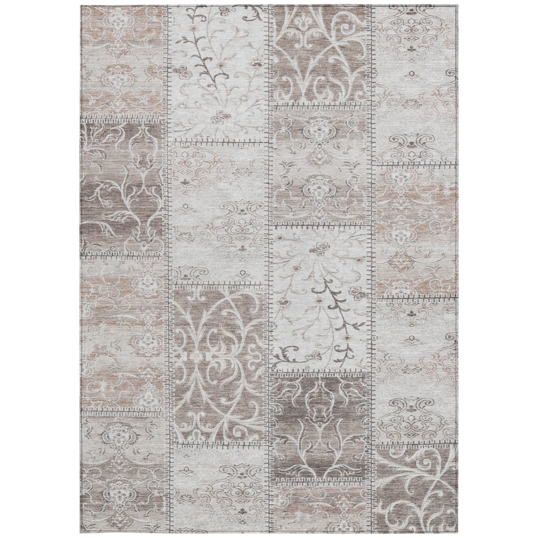 Stylish and Washable Outdoor and Indoor Runner Rug with Patchwork Design for Versatile Use