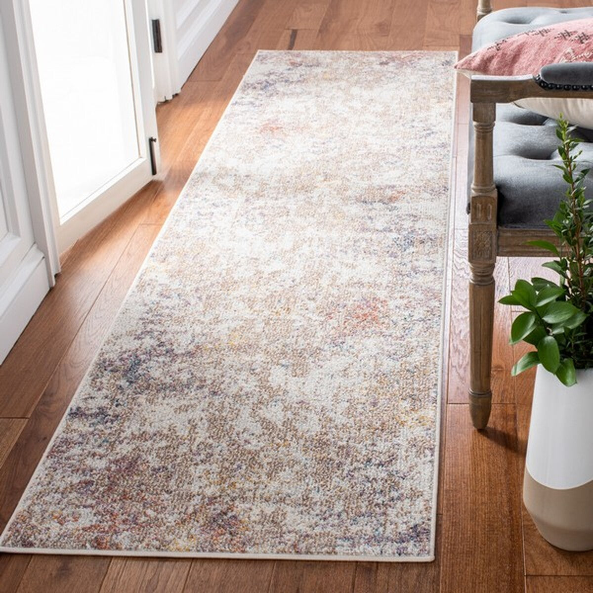 Contemporary Crystal Power - Loomed Area Rug Crafted from a Durable Blend of Jute and Cotton Ideal for Modern Living Spaces