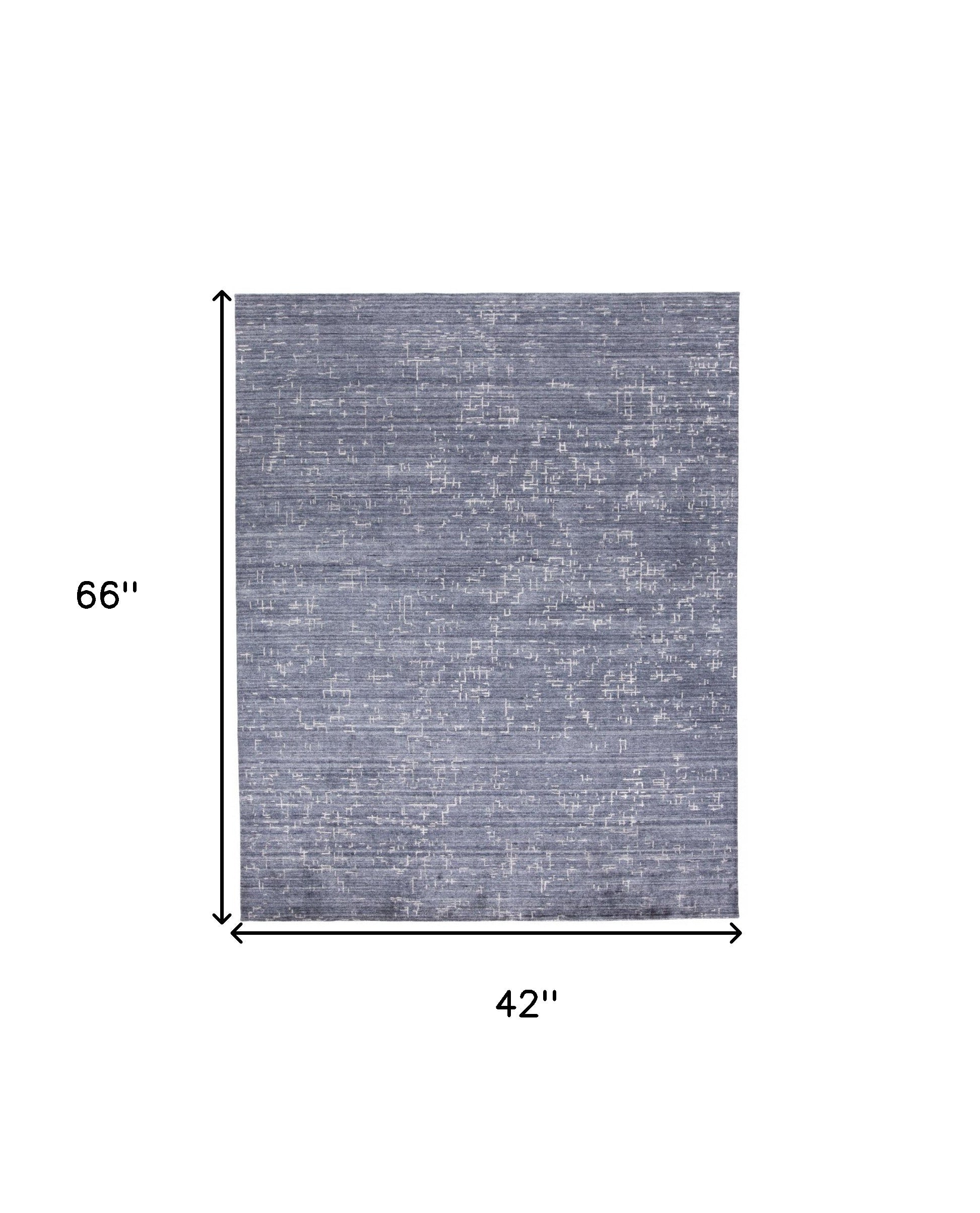 Exquisite Hand-Woven Area Rug with Distinctive Blue and Ivory Abstract Pattern for Elegant Home Decor