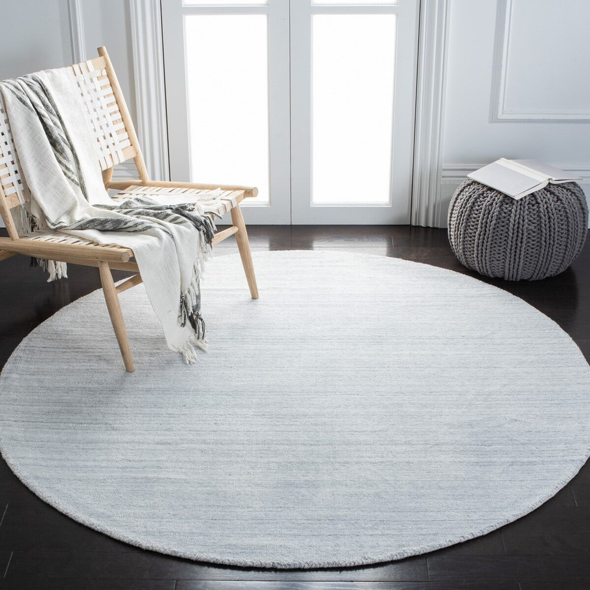 Luxurious Contemporary Hand - Loomed Rug: 90% Polyester Blend with Cotton Backing