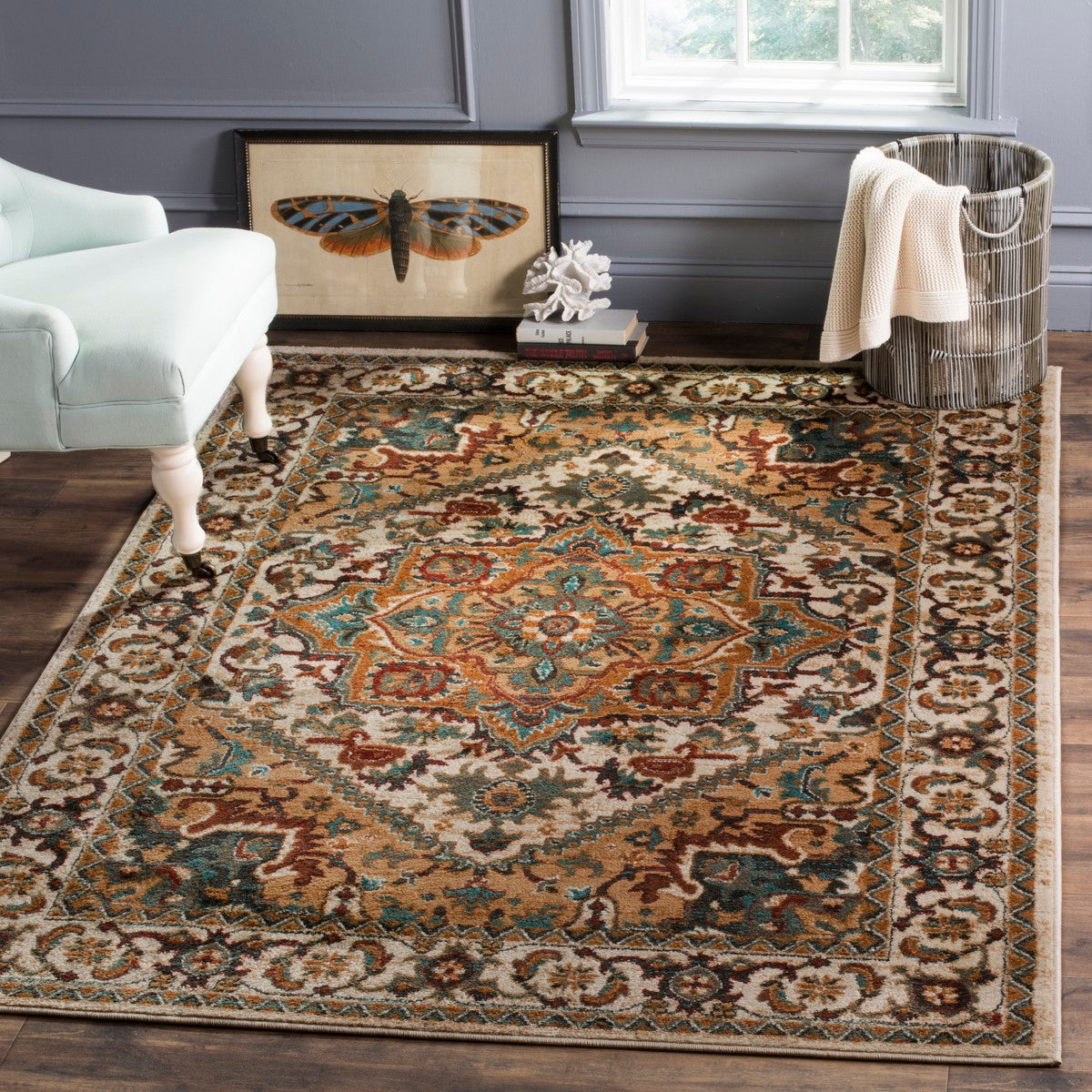 Luxurious Summit SMT293 Power Loomed Area Rug for Flooring with Soft Pile and Durable Polypropylene Fabric