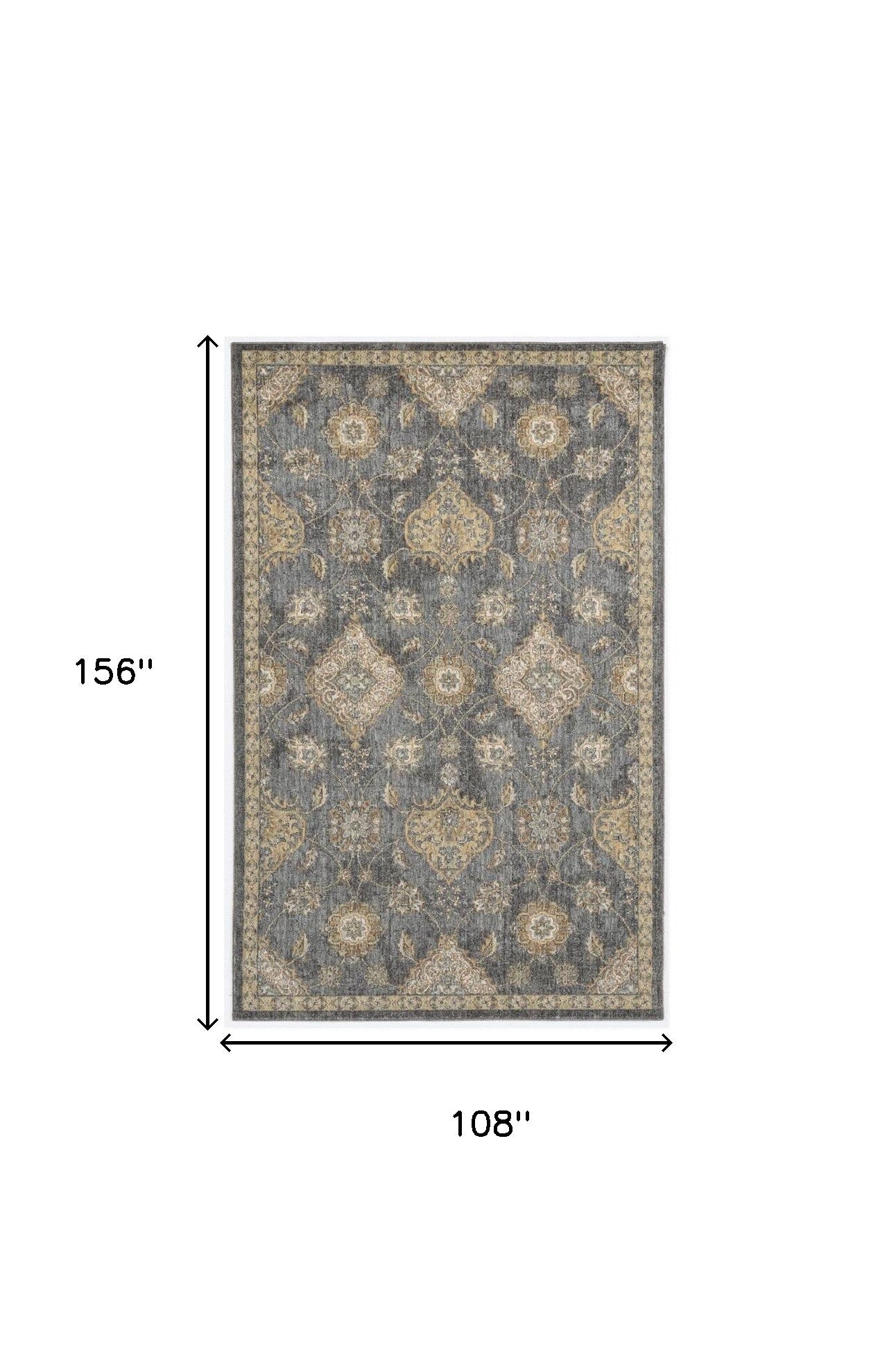 Exquisite Gray Wool Medallion Area Rug with Elegant Rectangle Design for Cozy and Comfortable Home Decor