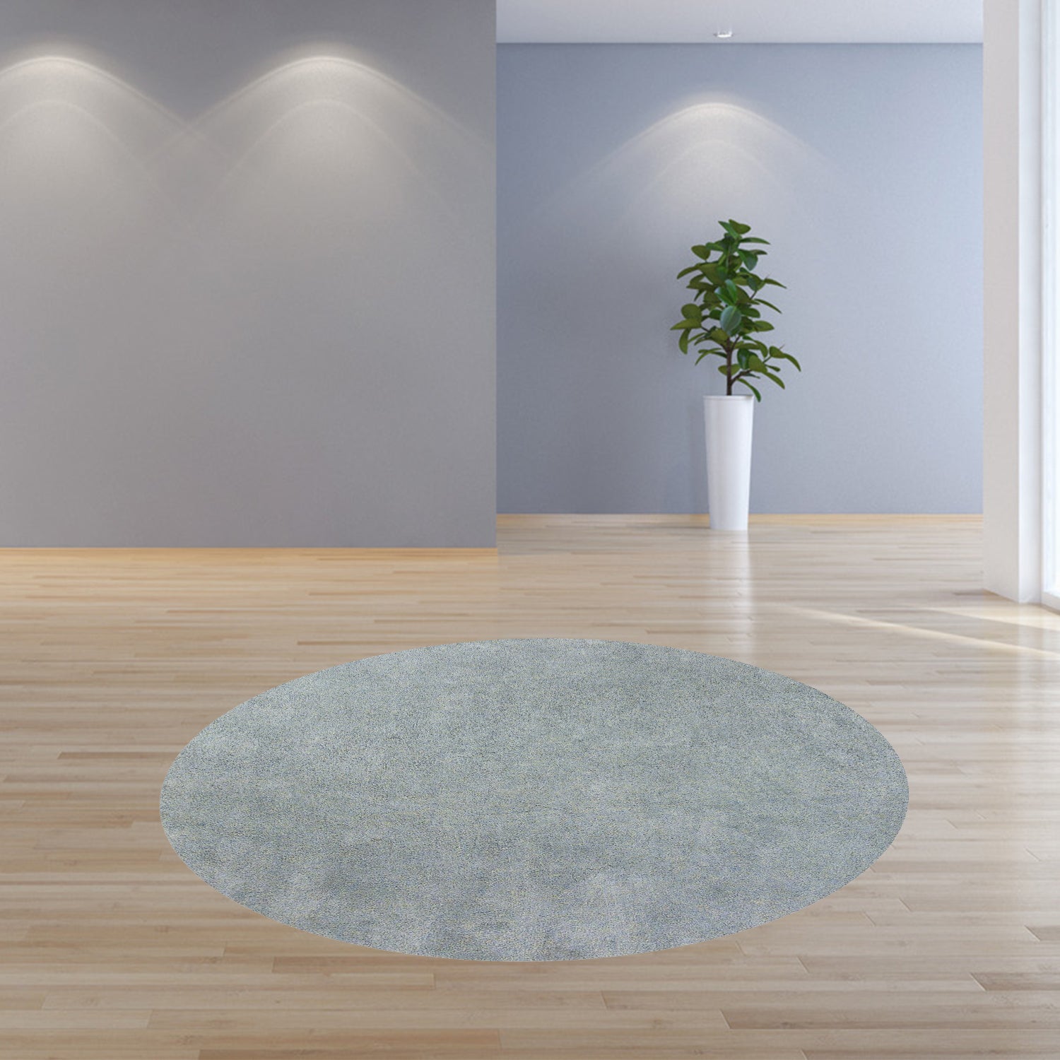 Hand-Woven Blue Heather Shag Area Rug with Cotton Backing for Modern Interiors
