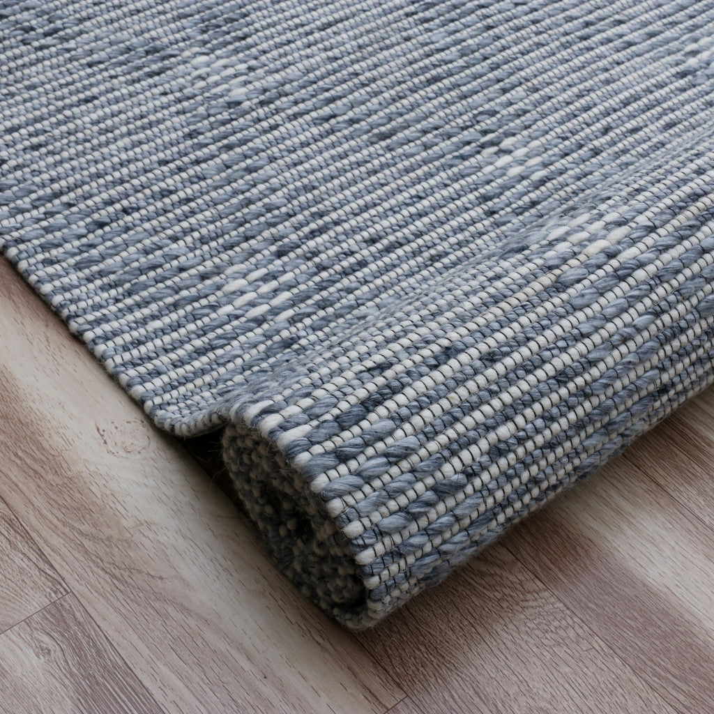 Stylish Hand-Woven Gray & Ivory Geometric Area Rug for Home Decor