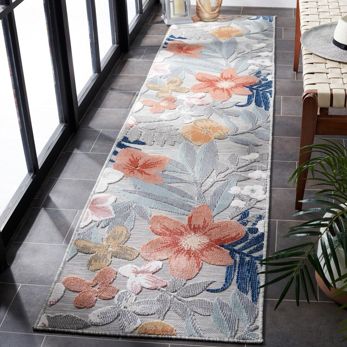 Stylish Power Loomed 100% Polypropylene Cabana Outdoor Rug Ideal for Patios and Decks