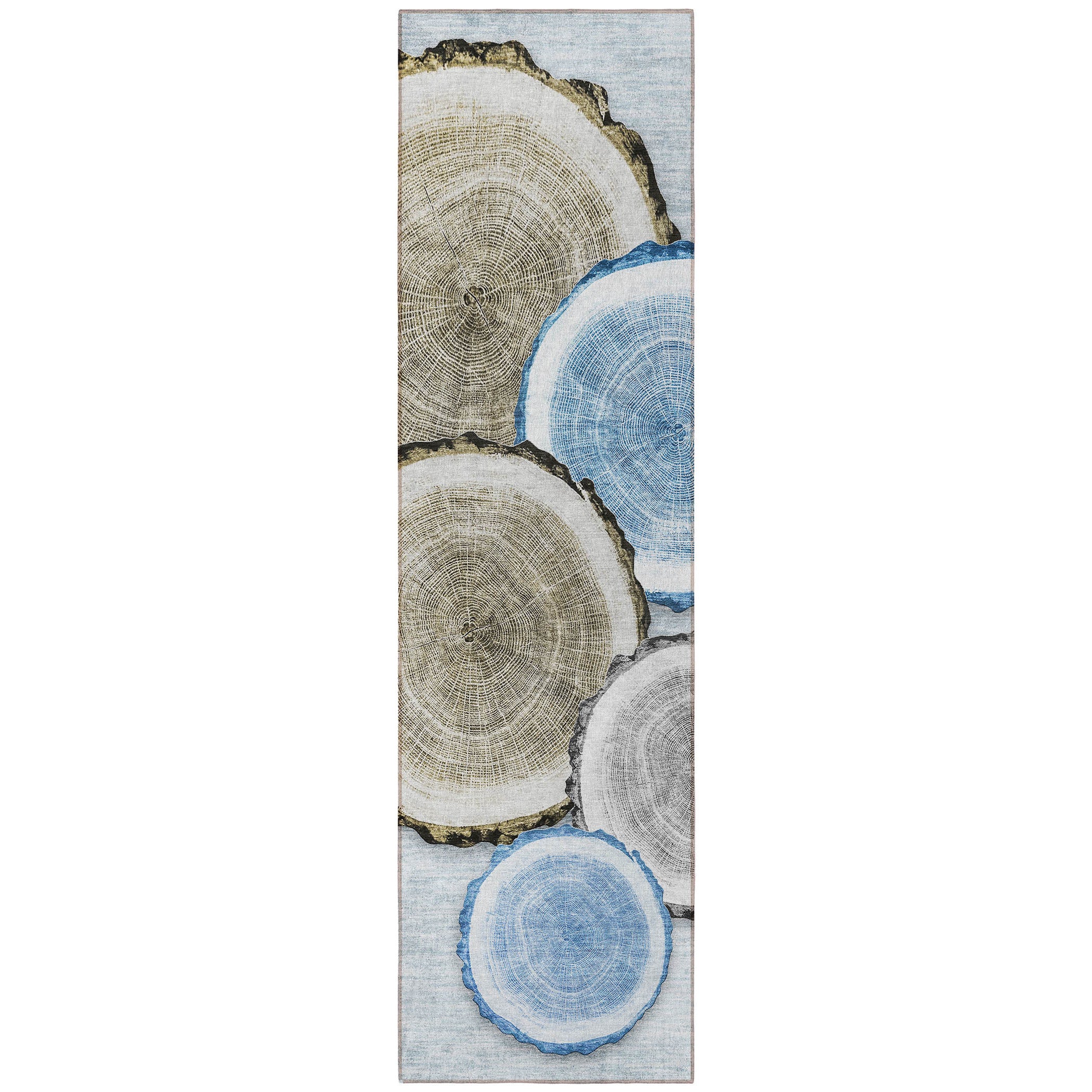 Stylish and Washable Faux Wood Design Outdoor and Indoor Runner Rug with Stain Resistance and Non-Skid Feature