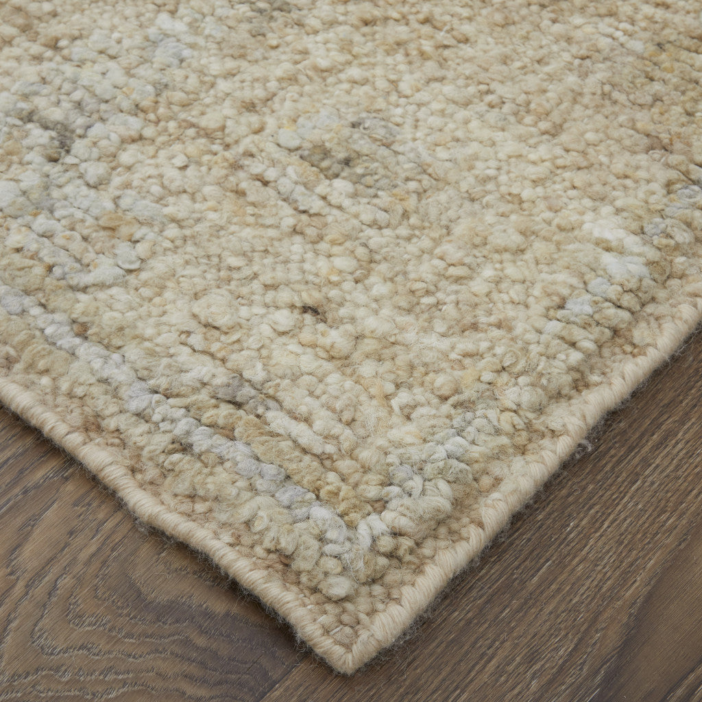 Stylish Tan and Ivory Hand-Knotted Wool Floral Area Rug for Cozy Spaces