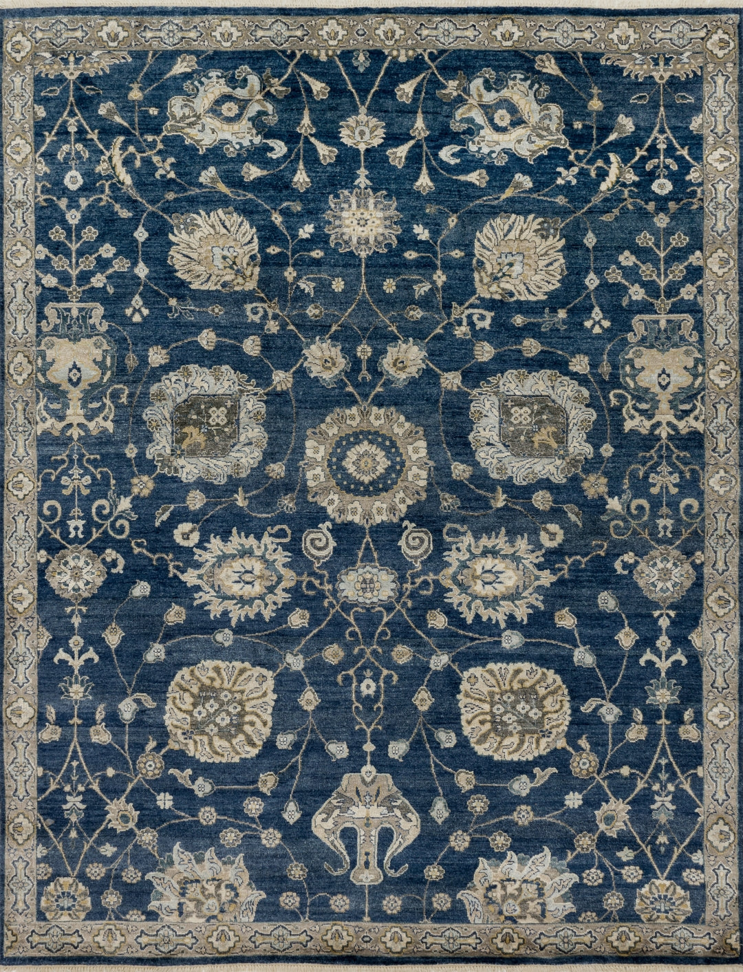 Exquisite Kensington Hand-Knotted Luxury Area Rug Made of 100% Viscose from Bamboo with Elegant Traditional Design and Modern Allure
