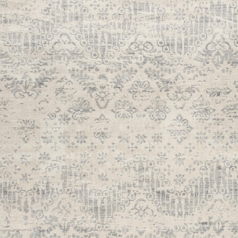 Luxurious and Durable Ivory Distressed Ikat Pattern Runner Rug for Elegant Home Decor
