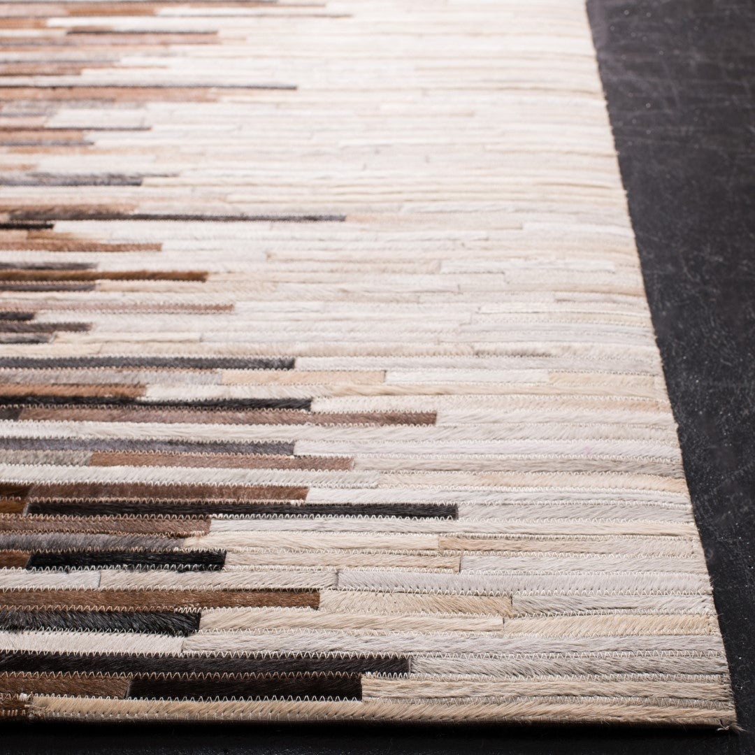 Exquisite Studio Hand - Woven Luxury Rectangle Floor Rug with a Blend of Premium Leather and Felted Cloth, Artfully Crafted in India