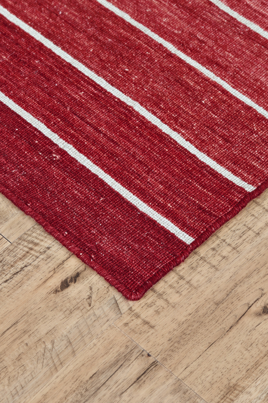 Exquisite Hand-Woven Blue Wool Area Rug with Unique Striped Design, Stain-Resistant, Ideal for Spaces with Kids and Pets