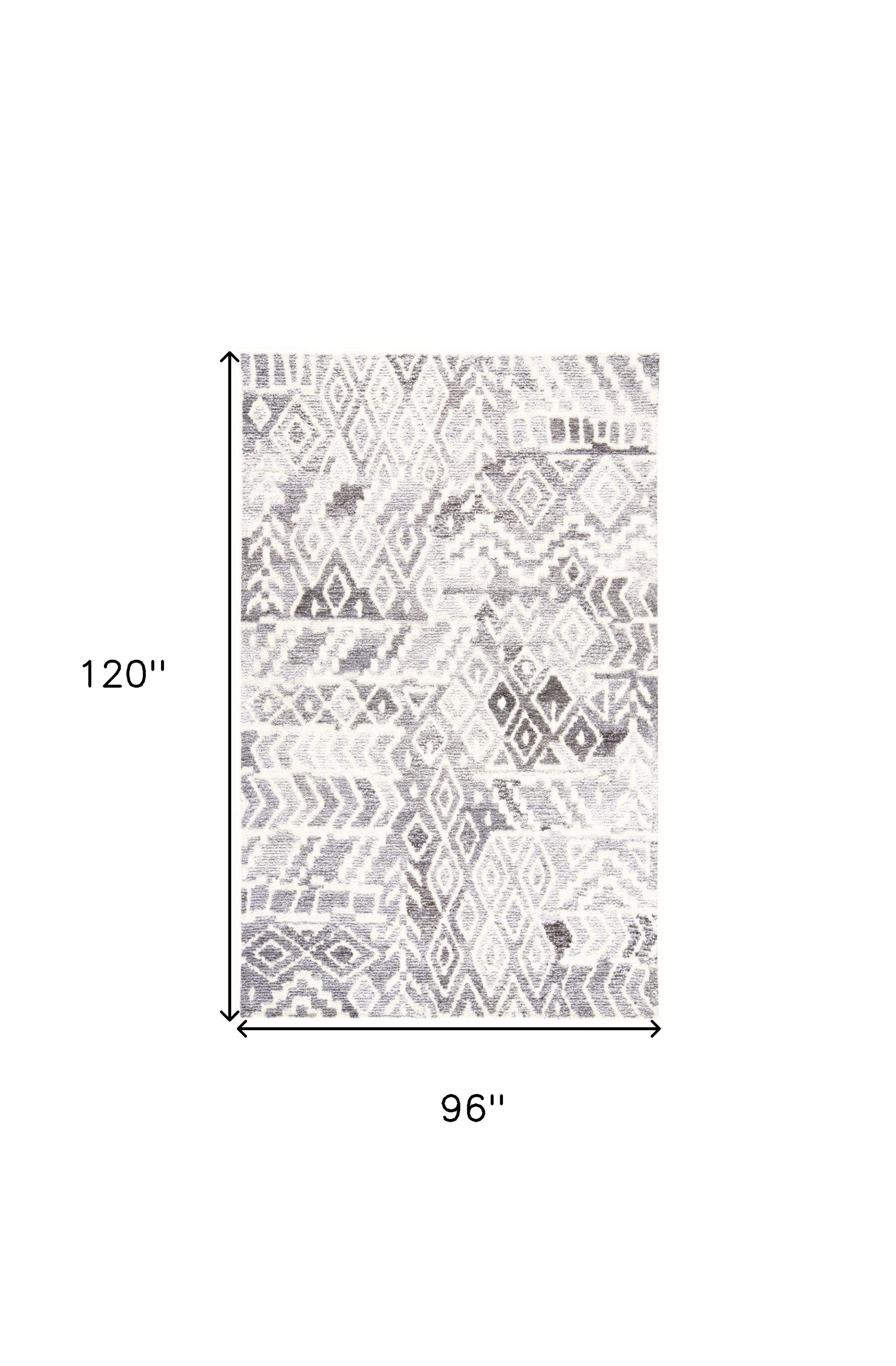 Elegant Hand-Tufted Gray & White Geometric Wool Area Rug for Stylish Homes