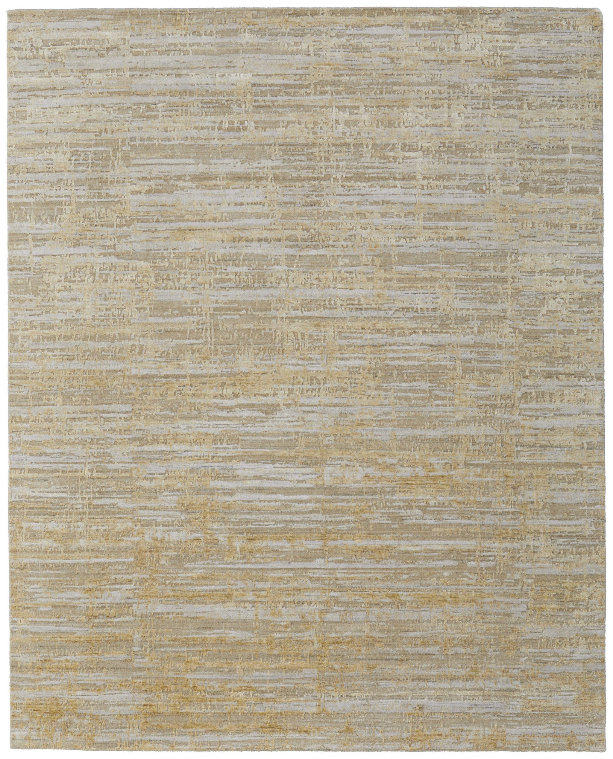 Stylish Hand-Woven Ivory Area Rug with Unique Yellow Abstract Design for Your Living Space