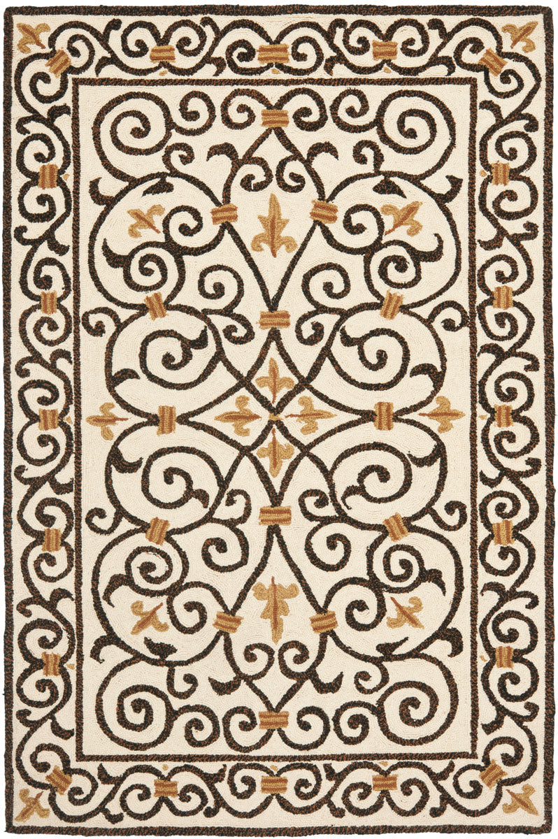 Exquisite American Country Style Chelsea Hand-Hooked Wool Pile Floor Rug for Enduring Elegance