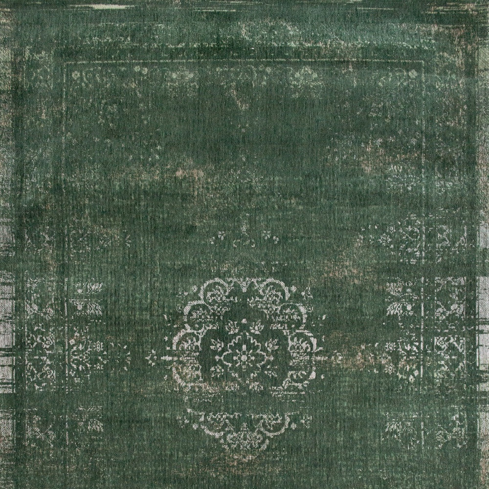8' x 11' Elegant Gray & Green Medallion Non-Slip Area Rug for Any Room Decoration
