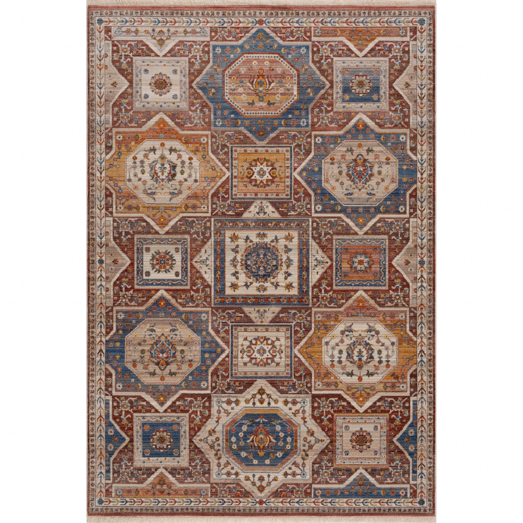 High - Quality Turkish Red Southwestern Area Rug for Stylish Home Décor